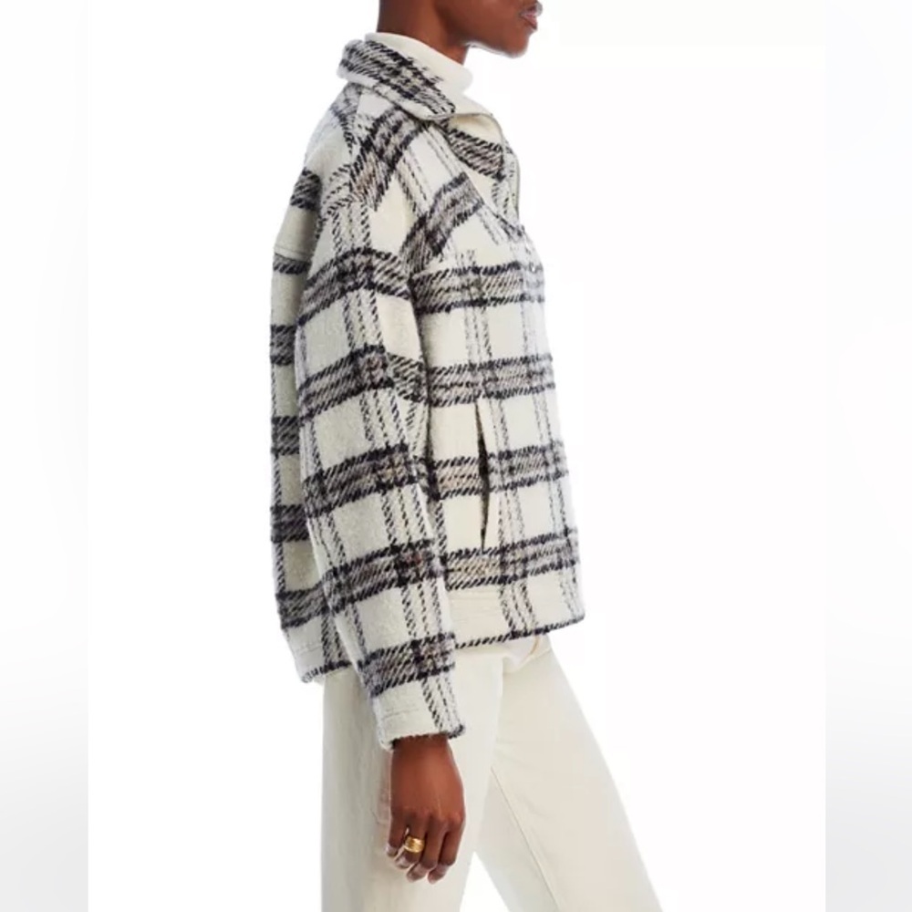 IRO Paris Bika Checked Wool-Blend Half-Zip Sweater Plaid NWT Size 38 - Picture 13 of 16